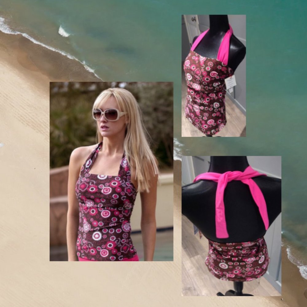 NWT Womens Divinita Sole Tankini Swimsuit Top Sz XL